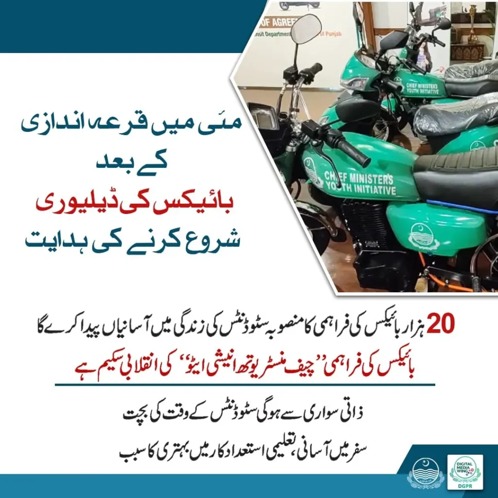 Interest Free Punjab Bike Scheme